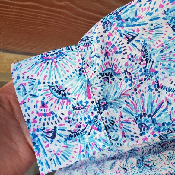 NWT Simply Southern Blue and Pink Multicolor Semisheer Buttontop Coverup Dress - Picture 11 of 16